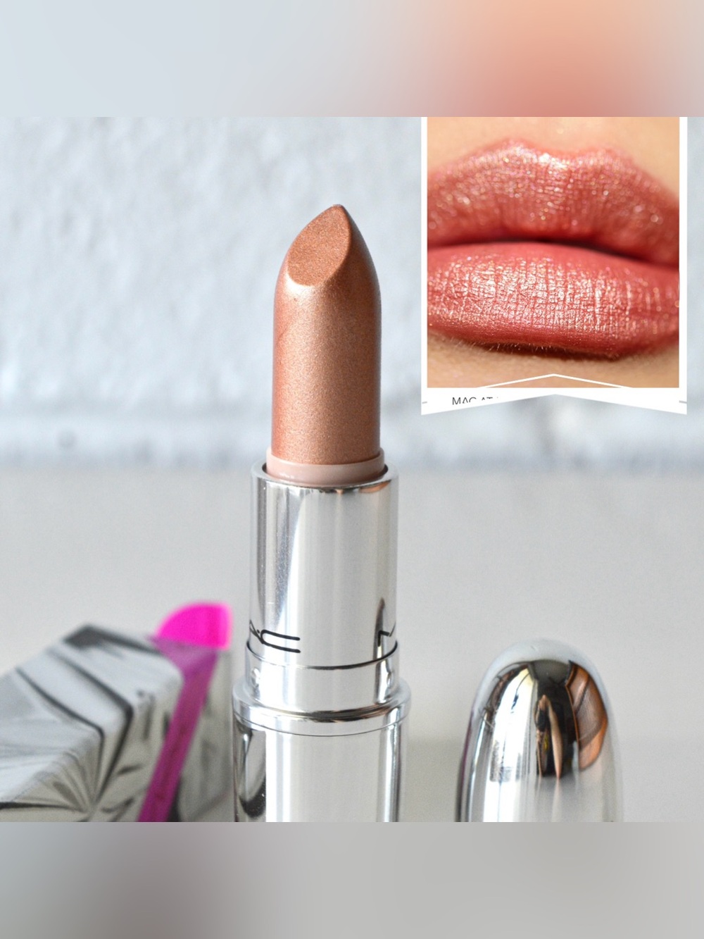 MAC Cosmetics Lipstick *AT LEISURE* Limited Edition Pink Gold Silver Chrome BNIB